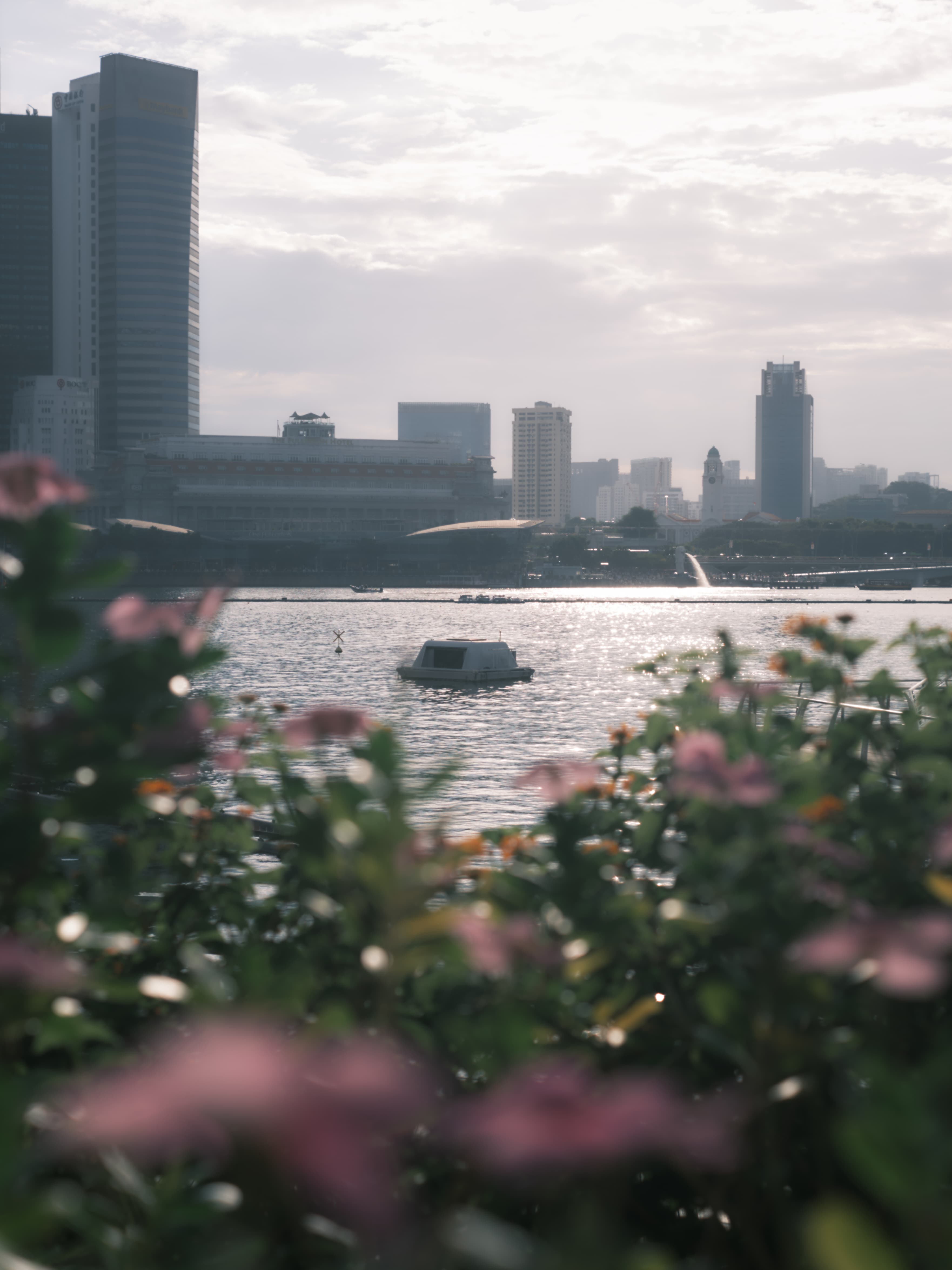 floating structure in the middle of water body in front of MBS